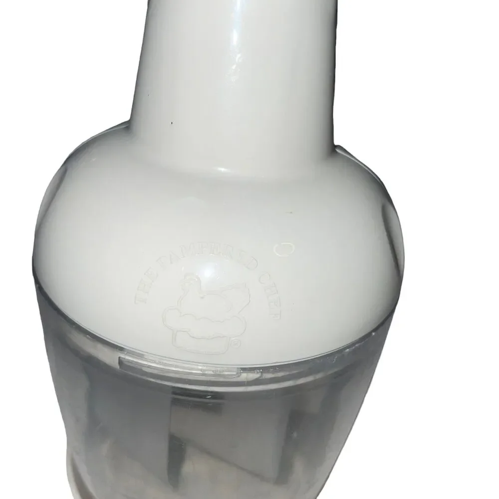 Pampered Chef Food Chopper 2585 Manual Processor Rotating Blades Cover Stainless